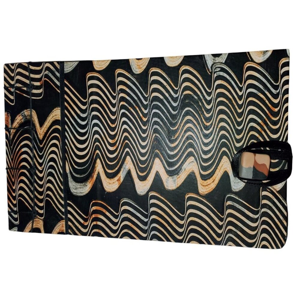 Handmade MCM Sketchbook Marbled Cover Japanese Stab Binding Signed Journal